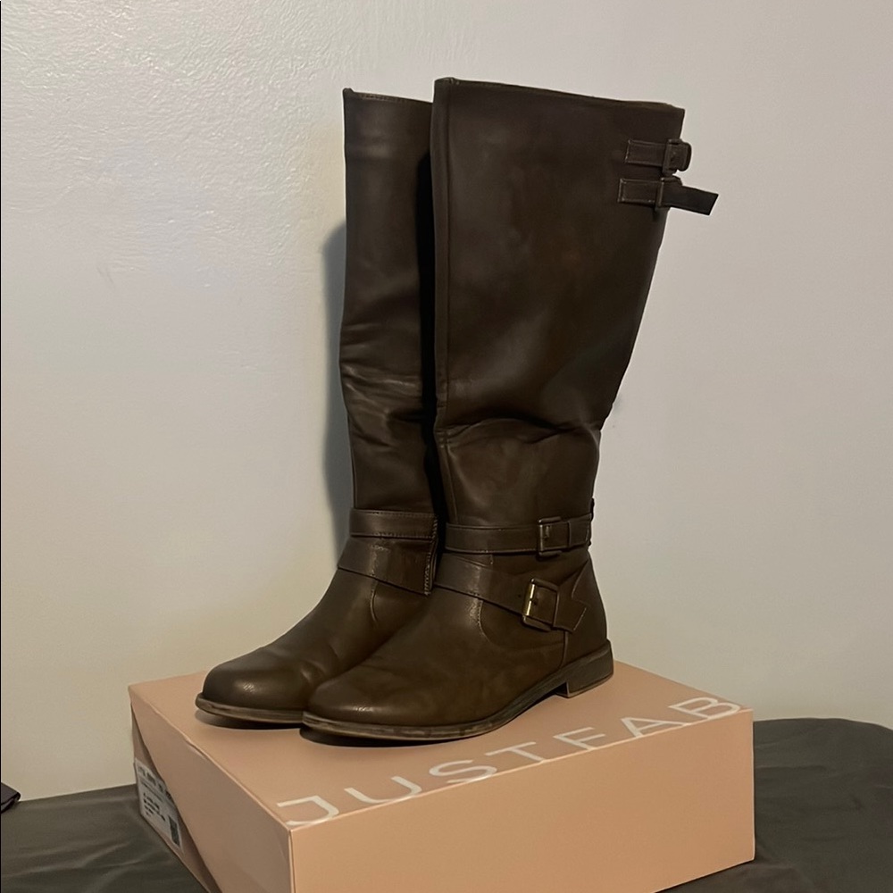 JustFab Women's Brown Knee-High Boots